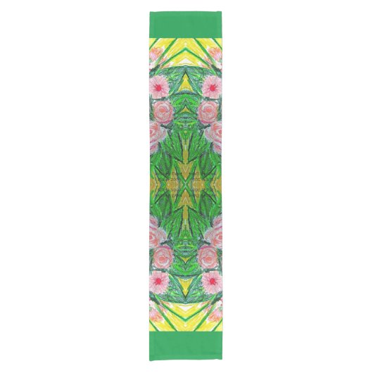 Tafelloper groen, roze, geel (Voorkant)