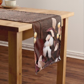 Tafelloper katoenen tak op donker hout stamtelling (Voorbeeld)