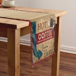 Tafelloper met vintage marquee koffiebord