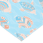 Tafelloper, Turquoise en koraalvisontwerp Lange Tafelloper (Hoek)