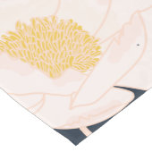 Tafelloper Witte Bloemen op Donkerblauw (Hoek)