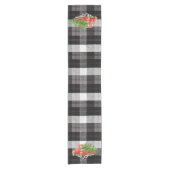 Tafelloper XMAS Truck Baffalo Plaid Zwart Wit (Voorkant)