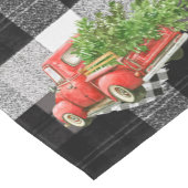 Tafelloper XMAS Truck Baffalo Plaid Zwart Wit (Hoek)