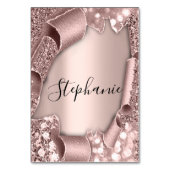 Tafelnaam Roos Glam Glitter 3D Weddenschap Kaart (Achterkant)