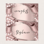 Tafelnaam Roos Glam Glitter 3D Weddenschappen Tabe Kaart (Buitenkant ongevouwen)