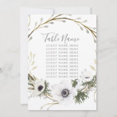 Tafelnaam Zitplaatsen Anemoon Varens Krans Bruilof Kaart (Achterkant)