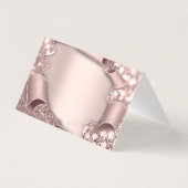 Tafelnaamkaart Rose Glam Glitter 3D Bruidstafel Kaart (Achterkant)
