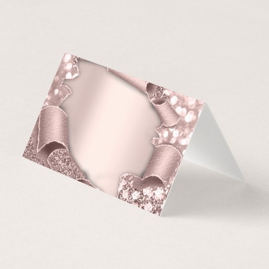 Tafelnaamkaart Rose Glam Glitter 3D Bruidstafel Kaart (Achterkant)
