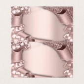 Tafelnaamkaart Rose Glam Glitter 3D Bruidstafel Kaart (Buitenkant ongevouwen)