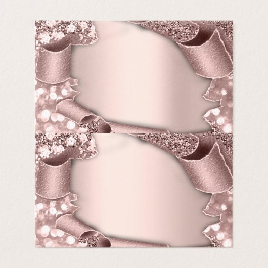 Tafelnaamkaart Rose Glam Glitter 3D Bruidstafel Kaart (Buitenkant ongevouwen)