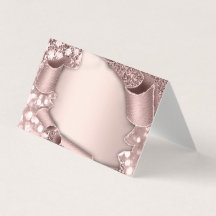 Tafelnaamkaart Rose Glam Glitter 3D Bruidstafel