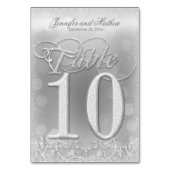 Tafelnummer 10 Elegante zilveren faux glitter (Voorkant)