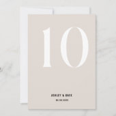 Tafelnummer 10 Vet Beige Trouwtafel Nummer (Voorkant)