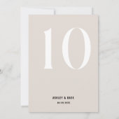 Tafelnummer 10 Vet Beige Trouwtafel Nummer (Achterkant)