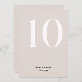 Tafelnummer 10 Vet Beige Trouwtafel Nummer (Voorkant / Achterkant)