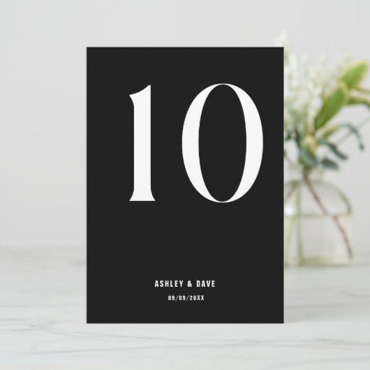 Tafelnummer 10 Vet Zwart Trouwtafel nummer (Staand voorkant)