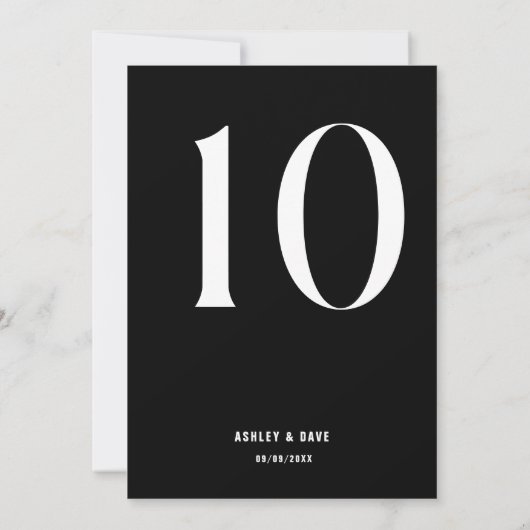 Tafelnummer 10 Vet Zwart Trouwtafel nummer (Achterkant)