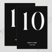 Tafelnummer 10 Vet Zwart Trouwtafel nummer (Voorkant / Achterkant)