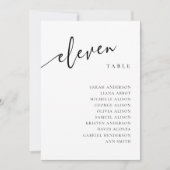 Tafelnummer 11 Eleven Zitplaatskaart Kaart (Voorkant)