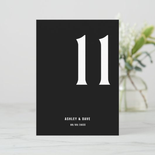 Tafelnummer 11 Vet Zwart Trouwtafel nummer (Staand voorkant)
