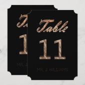 Tafelnummer 11 Zwart Goud Elegante Escortkaart (Voorkant / Achterkant)