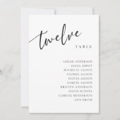 Tafelnummer 12 Twaalf Zitting Grafiek Kaart (Voorkant)