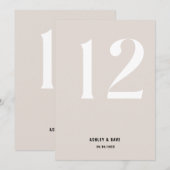 Tafelnummer 12 Vet Beige Trouwtafel Nummer (Voorkant / Achterkant)
