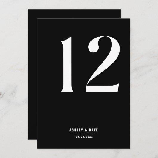 Tafelnummer 12 Vet Zwart Trouwtafel nummer (Voorkant / Achterkant)