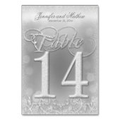 Tafelnummer 14 Elegante zilveren faux glitter (Voorkant)