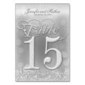 Tafelnummer 15 Elegante zilveren faux glitter (Achterkant)
