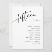 Tafelnummer 15 Vijftien Zitplaatskaart Kaart (Voorkant)