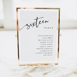 Tafelnummer 16 Zestien Zitplaatskaart Kaart