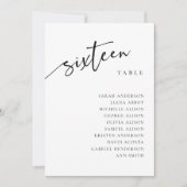 Tafelnummer 16 Zestien Zitplaatskaart Kaart (Voorkant)