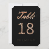 Tafelnummer 18 Zwart Gouden Elegante Escortkaart (Achterkant)