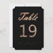 Tafelnummer 19 Zwart Gouden Elegante Escortkaart (Achterkant)