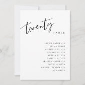 Tafelnummer 20 Twenty Wedding Zitting Grafiek Kaar (Voorkant)