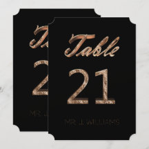 Tafelnummer 21 Zwart Goud Elegant Escort Kaart