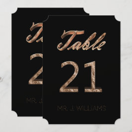 Tafelnummer 21 Zwart Goud Elegant Escort Kaart