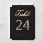 Tafelnummer 24 Zwart Goud Elegant Escort Kaart (Achterkant)