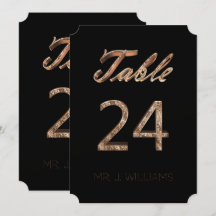 Tafelnummer 24 Zwart Goud Elegant Escort Kaart