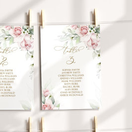 Tafelnummer 3 zitplaatsenkaart Blush & Eucalyptus