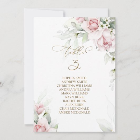 Tafelnummer 3 zitplaatsenkaart Blush & Eucalyptus (Achterkant)