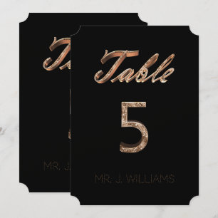 Tafelnummer 5 Zwart Gouden Elegante Escortkaart