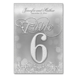 Tafelnummer 6 Elegant Zilveren Nep Glitters