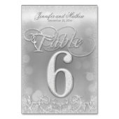 Tafelnummer 6 Elegant Zilveren Nep Glitters (Voorkant)