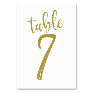 Tafelnummer 7 met gouden glitters