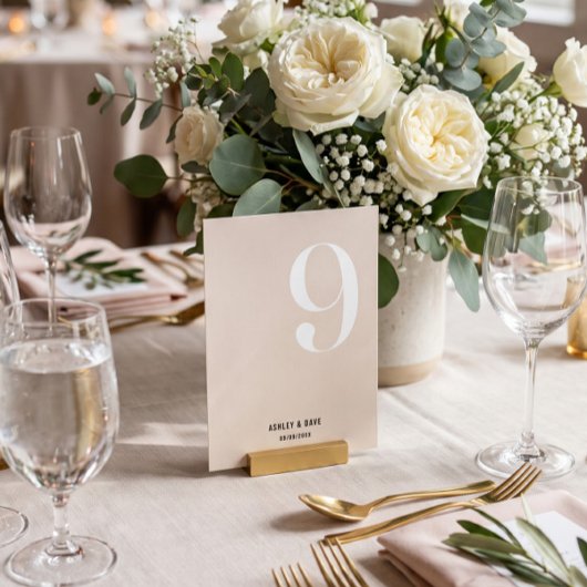 Tafelnummer 9 Vet Beige Tafelnummer Bruiloft