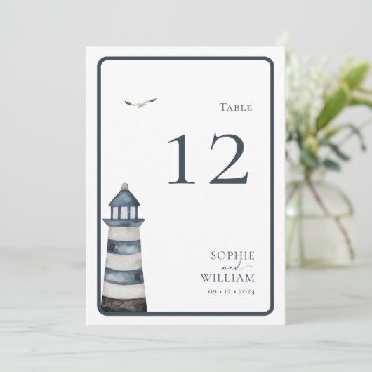 Tafelnummer aan zee (Staand voorkant)