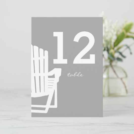 Tafelnummer Adirondack-stoel grijs (Staand voorkant)