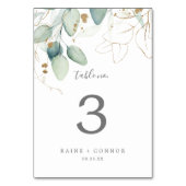 Tafelnummer Airy Greenery en Gold Leaf (Voorkant)